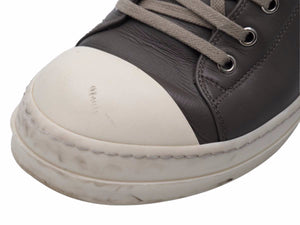 Rick Owens LPO LOW SNEAKERS MILK 21SS RU21S6891 Leather Ramones Gray Size EU40 Good Used 42298