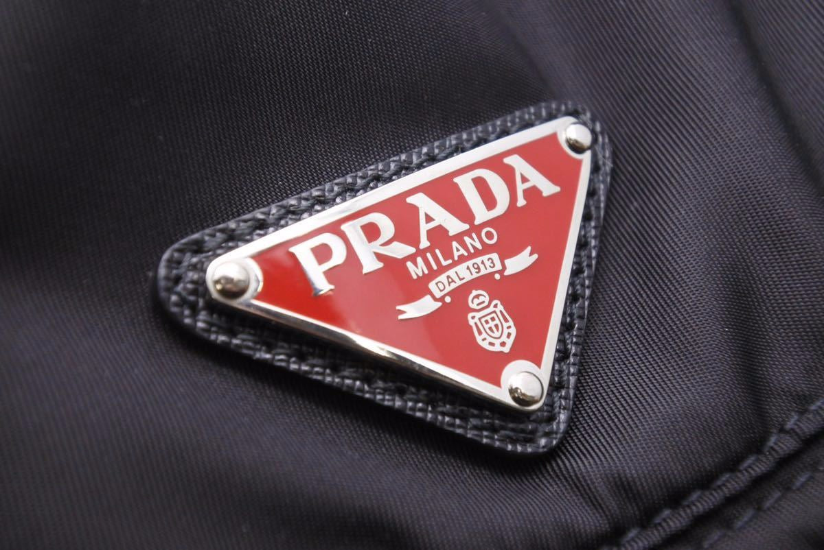 PRADA プラダ バケット ハット ナイロン 帽子 無地 ブラック レッド 黒