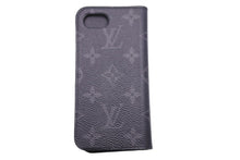 Load image into Gallery viewer, Louis Vuitton ルイヴィトン iphone8 アイフォンエイト モノグラム スマホケース スマホカバー ブラック レザー 美品 中古 42468