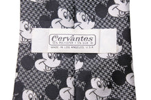 画像をギャラリービューアに読み込む, Cervantes セルバンテス ネクタイ ミッキーマウス DISNEY ディズニー スーツ ポリエステル シルク ブラック グレー 美品 中古 42487