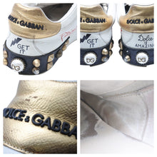 Load image into Gallery viewer, DOLCE&amp;GABBANA ドルチェアンドガッバーナ PORTOFINO ポルトフィーノ スニーカー プリント パッチ&amp;スタッズ装飾 中古 42523