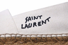 画像をギャラリービューアに読み込む, Saint Laurent サンローラン エンブロイダリー エスパドリーユ スリッポン スニーカー ベージュ ブラック サイズ42 美品 中古 42549