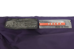 PRADA SPORTS プラダスポーツ ナイロン マフラー パープル 紫 小物 ボア ロゴ 美品 中古 42579 正規品