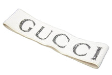 Load image into Gallery viewer, GUCCI グッチ ヘッドバンド ヘッドギア ヘアバンド ブランドロゴ モチーフ アイボリー ホワイト ブラック 美品 中古 42655