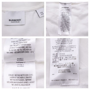 BURBERRY バーバリー ロングＴシャツ ロンT 長袖 丸首 クルーネック 80246001 コットン ホワイト サイズXS 美品 中古 42666