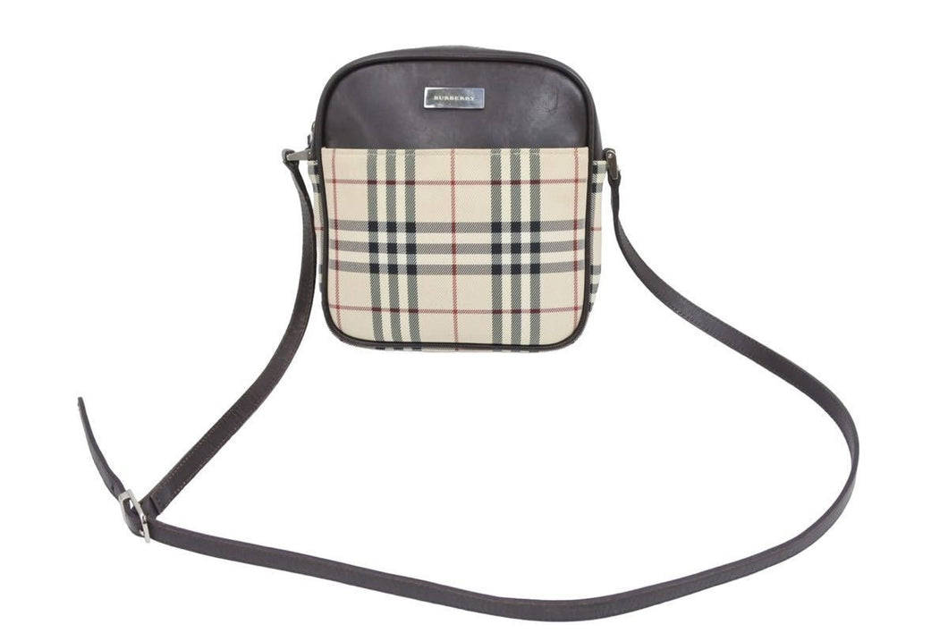 BURBERRY バーバリー ショルダーバック バック ノヴァチェック ベージュ ブラウン ブラック 茶色 黒 美品 42805