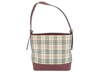 Load image into Gallery viewer, BURBERRY バーバリー ショルダーバッグ ノバチェック チェック柄 ベージュ レッド ワンショルダー 鞄 カバン 中古 42944