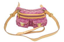 Load image into Gallery viewer, Louis Vuitton ルイヴィトン バギーPM モノグラムデニム ショルダーバッグ M95212 デニム レザー パープル ピンク 美品 中古 43054