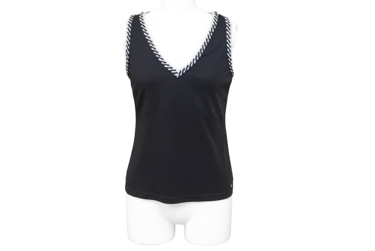 CHANEL シャネル キャミソール ノースリーブ ブラック ホワイト ココ