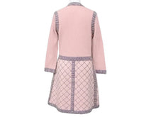 画像をギャラリービューアに読み込む, CHANEL シャネル カーディガン トリミングワンピース P52761K06813 シルク カシミヤ モヘア ピンク サイズ36 美品 中古 43296