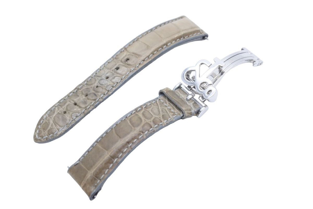Jacob&co ジェイコブ 5タイムゾーン 47mm 純正レザーベルト 腕時計 替えベルト レザー カーキ シルバー 良品 中古 43758