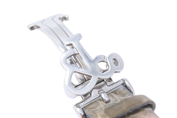 Jacob&co ジェイコブ 5タイムゾーン 47mm 純正レザーベルト 腕時計 替えベルト レザー カーキ シルバー 良品 中古 43758