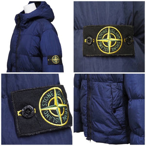 極美品 STONE ISLAND ストーンアイランド ダウンジャケット アウター 18AW 691541223 ナイロン ネイビー サイズL 中古 43773