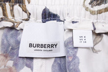 画像をギャラリービューアに読み込む, Burberry バーバリー ハーフパンツ ショートパンツ サル モンキー 総柄 ホワイト シルク サイズUS4 美品 中古 43811