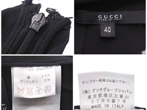 GUCCI グッチ ワンピース トップス 122151 ZH025 イタリア産 シルク スパンデックス ブラック 美品 中古 44000