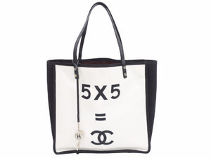 CHANEL シャネル トートバッグ ココマーク レッツレモンストレート ホイッスル ブラック ホワイト A92884 レディース 中古 44015