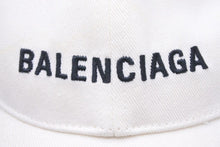 Load image into Gallery viewer, BALENCIAGA バレンシアガ クラシック ロゴ ベースボールキャップ 帽子 コットン ホワイト ブラック サイズL 良品 中古 44022