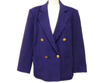 画像をギャラリービューアに読み込む, Yves Saint Laurent イヴサンローラン テーラードジャケット ロゴボタン パープル ダブル スーツ ヴィンテージ 美品 44098