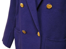 画像をギャラリービューアに読み込む, Yves Saint Laurent イヴサンローラン テーラードジャケット ロゴボタン パープル ダブル スーツ ヴィンテージ 美品 44098