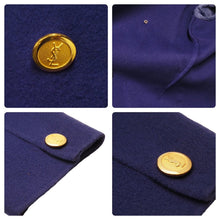 画像をギャラリービューアに読み込む, Yves Saint Laurent イヴサンローラン テーラードジャケット ロゴボタン パープル ダブル スーツ ヴィンテージ 美品 44098