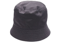 画像をギャラリービューアに読み込む, PRADA プラダ バケットハット 帽子 三角ロゴプレート RN98339 ナイロン コットンブラックサイズS 55cm 美品 中古 44153