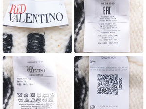VALENTINO ヴァレンティノ BONDED FOREVER ニット セーター トップス ウール アクリル ホワイト ブラック サイズXS 美品 中古 44351