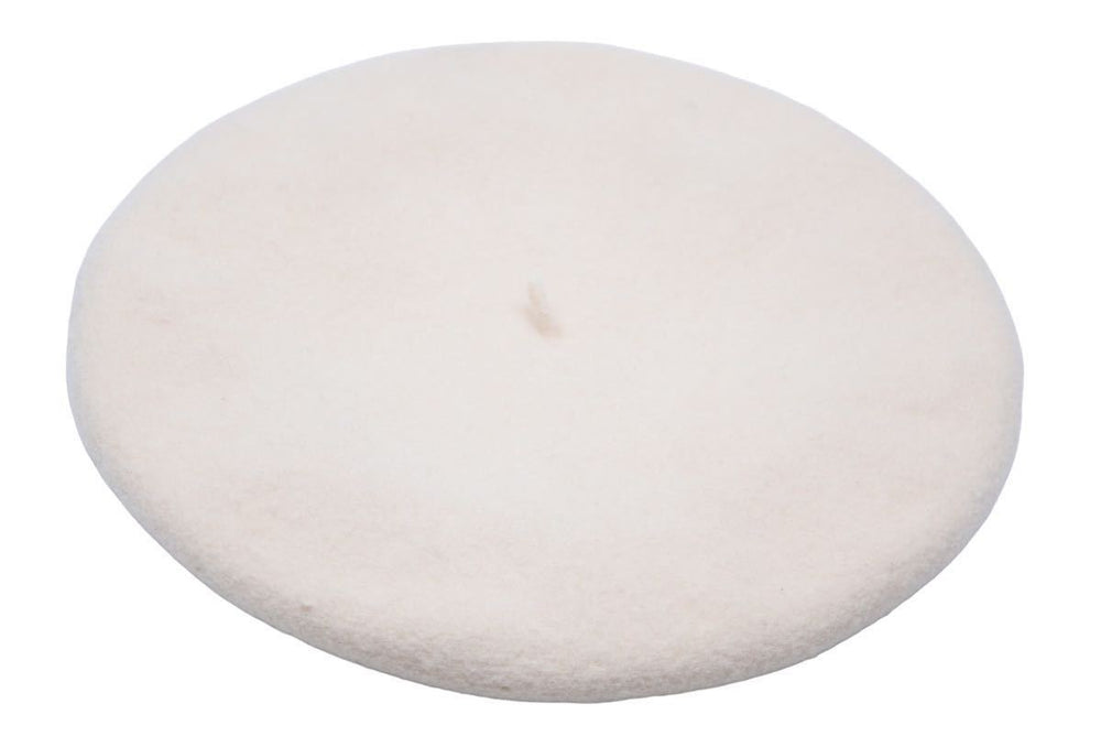 Like new CHANEL Vintage beret wool off-white used 44447