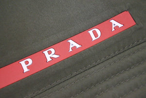 PRADA プラダ テクニカルファブリックバケットハット 帽子 2HC137_1L4K_F0161 ポリエステル カーキ サイズM 美品 中古 44600