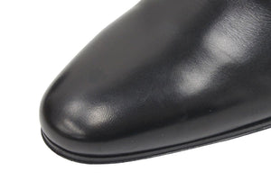 SAINT LAURENT サンローランパリ ブーツ シューズ ローヒール ベルト レザー ブラック シルバー金具 サイズ37 美品 中古 44609