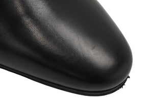 SAINT LAURENT サンローランパリ ブーツ シューズ ローヒール ベルト レザー ブラック シルバー金具 サイズ37 美品 中古 44609