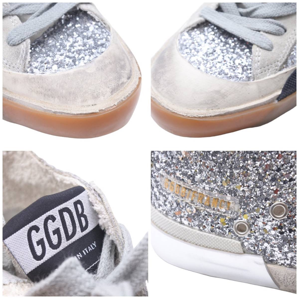 Golden Goose ゴールデングース FRANCY フランシー ハイトップスニーカー シューズ シルバーグリッター サイズ35 中古 44663  – Casanova Vintage