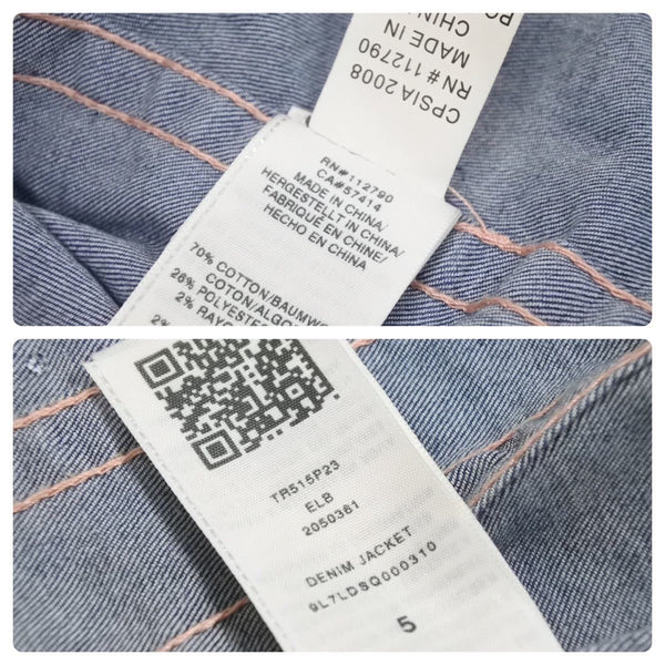 TRUE RELIGION トゥルーレリジョン デニムジャケット ジージャン コットン ポリエステル ブルー ピンク サイズ5 美品 中古 44734