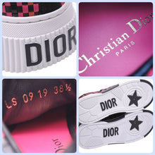 画像をギャラリービューアに読み込む, 新品未使用 Christian Dior クリスチャンディオール スニーカー シューズ LEATHERTRAINERS ピンク ブラック ホワイト 38 1/2 45253