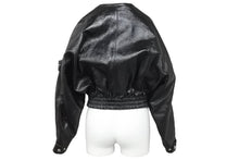 画像をギャラリービューアに読み込む, LOUISVUITTON ルイヴィトン クロップド レザー ジャケット ブラック シルバー モノグラム FGLJ80JNN サイズ34 美品 中古 45348