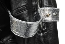 画像をギャラリービューアに読み込む, LOUISVUITTON ルイヴィトン クロップド レザー ジャケット ブラック シルバー モノグラム FGLJ80JNN サイズ34 美品 中古 45348