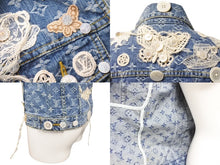 画像をギャラリービューアに読み込む, LOUIS VUITTON ルイヴィトン 36 総柄モノグラム ボタン装飾 デニムジャケット RW071W WKVB02CF7 インディゴ 美品 中古 45350