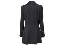 画像をギャラリービューアに読み込む, CHANEL シャネル ココマーク テーラードジャケット P07495V05526 97P ウール シルク ブラック ゴールド サイズ40 美品 中古 45374