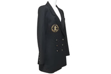 画像をギャラリービューアに読み込む, CHANEL シャネル ココマーク テーラードジャケット P07495V05526 97P ウール シルク ブラック ゴールド サイズ40 美品 中古 45374