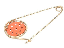 画像をギャラリービューアに読み込む, 極美品 LOEWE ロエベ メカノピン アクセサリー メンズ レディース オレンジ×ゴールド系 美品 中古 45504