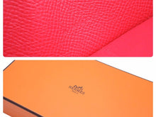 Load image into Gallery viewer, 未使用 HERMES エルメス ケリーウォレット ヴォーエプソン A刻印 ピンク系 シルバー金具 長財布 箱付き 中古 45609