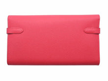 Load image into Gallery viewer, 未使用 HERMES エルメス ケリーウォレット ヴォーエプソン A刻印 ピンク系 シルバー金具 長財布 箱付き 中古 45609