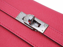 Load image into Gallery viewer, 未使用 HERMES エルメス ケリーウォレット ヴォーエプソン A刻印 ピンク系 シルバー金具 長財布 箱付き 中古 45609
