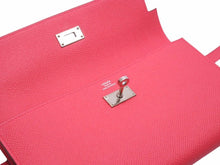 Load image into Gallery viewer, 未使用 HERMES エルメス ケリーウォレット ヴォーエプソン A刻印 ピンク系 シルバー金具 長財布 箱付き 中古 45609