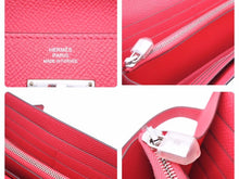 Load image into Gallery viewer, 未使用 HERMES エルメス ケリーウォレット ヴォーエプソン A刻印 ピンク系 シルバー金具 長財布 箱付き 中古 45609