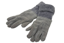 Load image into Gallery viewer, HERMES エルメス ニット手袋 グローブ アクセサリー ヴィンテージ 服飾小物 レザー ニット グレー 美品 中古 45614