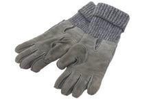 Load image into Gallery viewer, HERMES エルメス ニット手袋 グローブ アクセサリー ヴィンテージ 服飾小物 レザー ニット グレー 美品 中古 45614