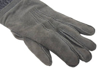 Load image into Gallery viewer, HERMES エルメス ニット手袋 グローブ アクセサリー ヴィンテージ 服飾小物 レザー ニット グレー 美品 中古 45614