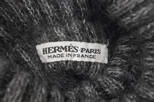 Load image into Gallery viewer, HERMES エルメス ニット手袋 グローブ アクセサリー ヴィンテージ 服飾小物 レザー ニット グレー 美品 中古 45614