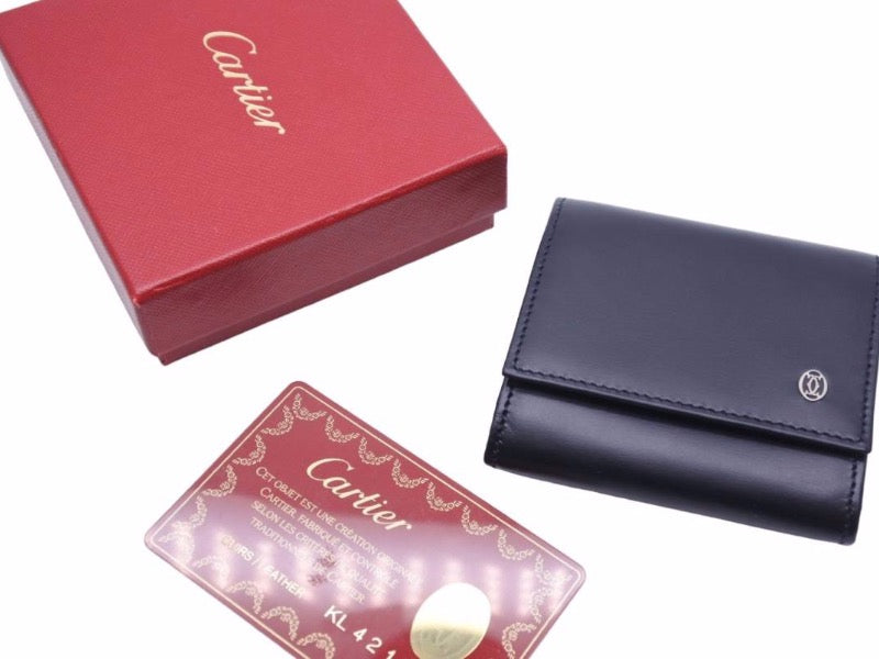 新品同様 カルティエ Cartier レザー コインケース 小銭入れ 黒 中古 45615