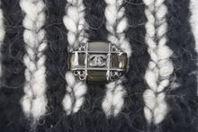 画像をギャラリービューアに読み込む, CHANEL シャネル マフラー ウール モヘア アルパカ ナイロン ブラック ホワイト 45660 美品 中古